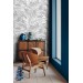 Gray tropical leaf wallpaper – Botanical wall mural