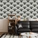 Art deco wallpaper fans black and white
