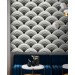Art deco wallpaper fans black and white