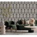 Art deco wallpaper geometric black and white accent wall decor