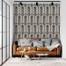 Art deco wallpaper geometric black and white accent wall decor