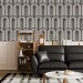 Art deco wallpaper geometric black and white accent wall decor