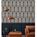 Art deco wallpaper geometric black and white accent wall decor