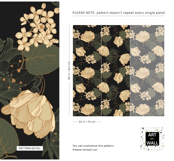 Dark floral wallpaper, moody flowers and leaves
