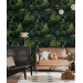Dark green wallpaper lush fern leaves