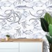 Nautical wallpaper fish Peel and stick removable accent wallpaper
