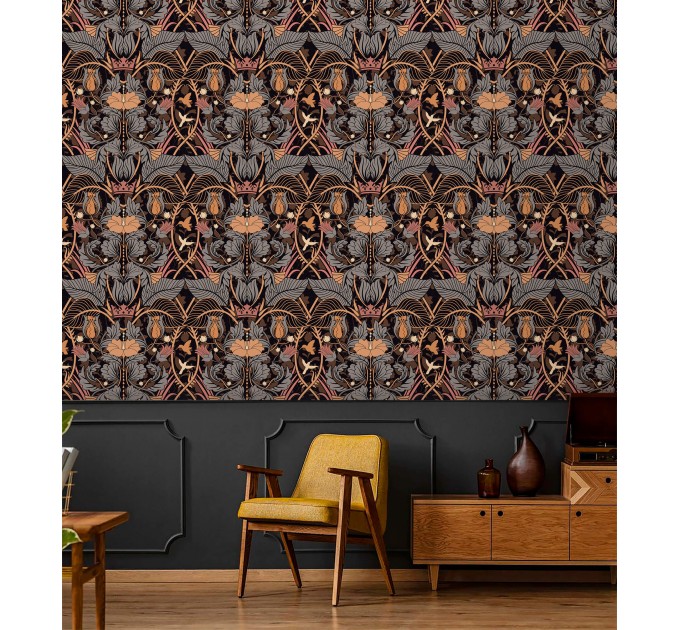 Art nouveau wallpaper vintage floral ornament