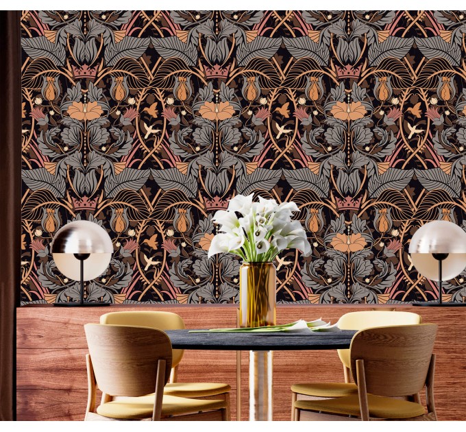 Art nouveau wallpaper vintage floral ornament