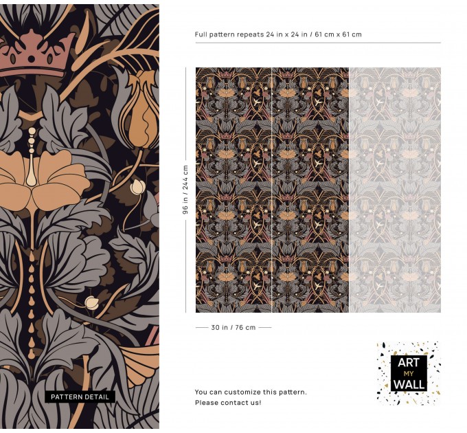 Art nouveau wallpaper vintage floral ornament
