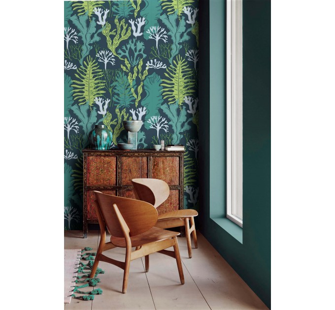 Botanical wallpaper seaweeds, marine wallpaper