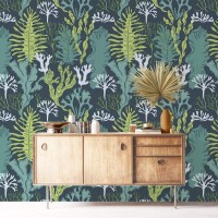 Botanical wallpaper seaweeds, marine wallpaper