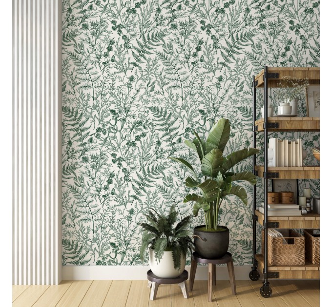 Botanical wallpaper herbs and leaves