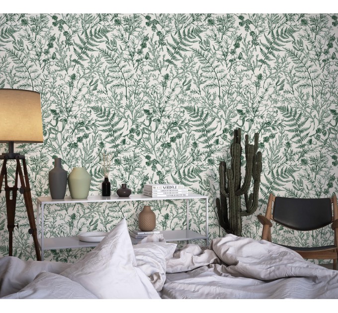 Botanical wallpaper herbs and leaves