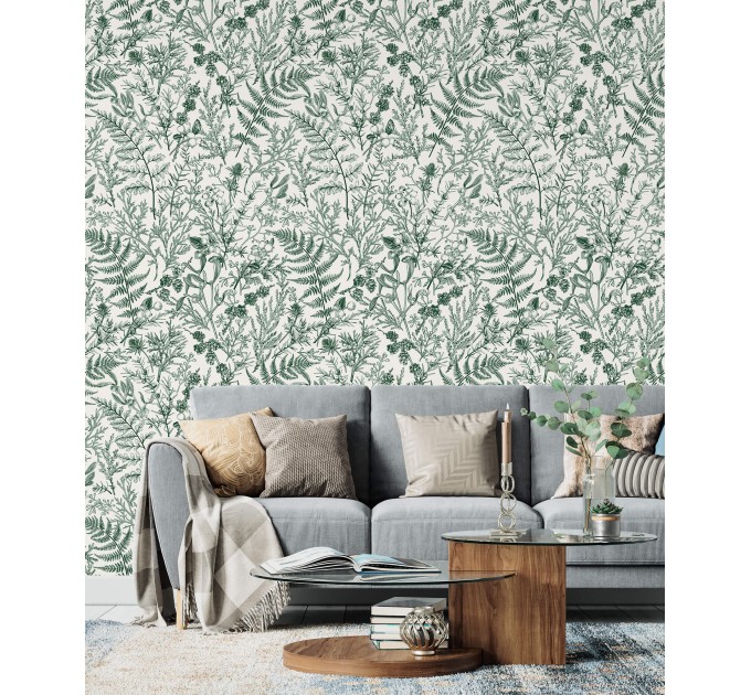 Botanical wallpaper herbs and leaves