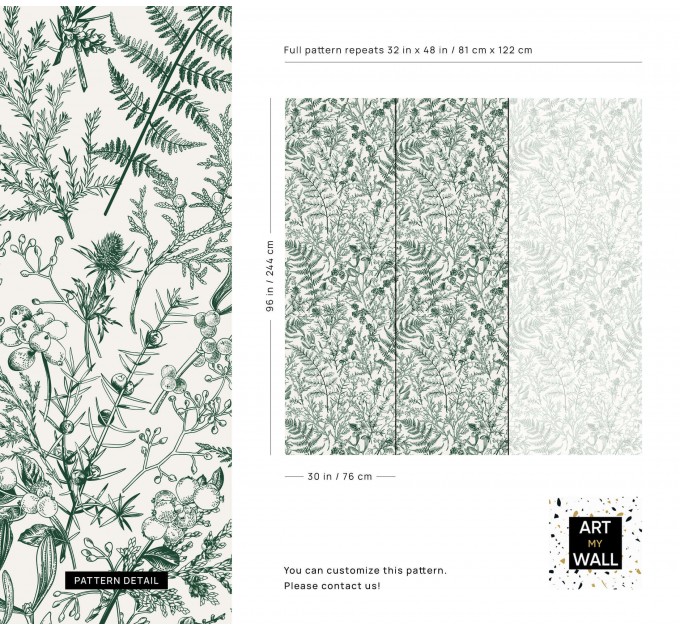 Botanical wallpaper herbs and leaves