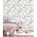 Girls nursery dinosaur wallpaper, pastel colors accent wall