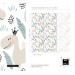 Girls nursery dinosaur wallpaper, pastel colors accent wall