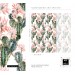 Cactus wallpaper, watercolor flowers accent wallpaper
