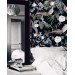 Dark floral wallpaper with peacocks | Birds accent wall