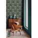 Dark green vintage wallpaper art nouveau style