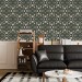 Dark green vintage wallpaper art nouveau style