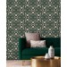 Dark green vintage wallpaper art nouveau style