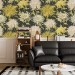 Floral wallpaper large chrysanthemums flowers