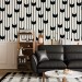 Modern wallpaper, black and white geometric pattern