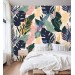 Tropical botanical wallpaper, colorful leaf design
