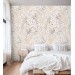 Botanical wallpaper neutral leaves and herbs