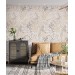 Botanical wallpaper neutral leaves and herbs