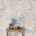 Botanical wallpaper neutral leaves and herbs