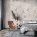 Botanical wallpaper neutral leaves and herbs
