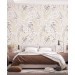 Botanical wallpaper neutral leaves and herbs