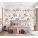 Pastel floral wallpaper Baby girl nursery accent wall