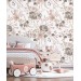 Pastel floral wallpaper Baby girl nursery accent wall