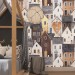 Kids wallpaper houses, baby room decor