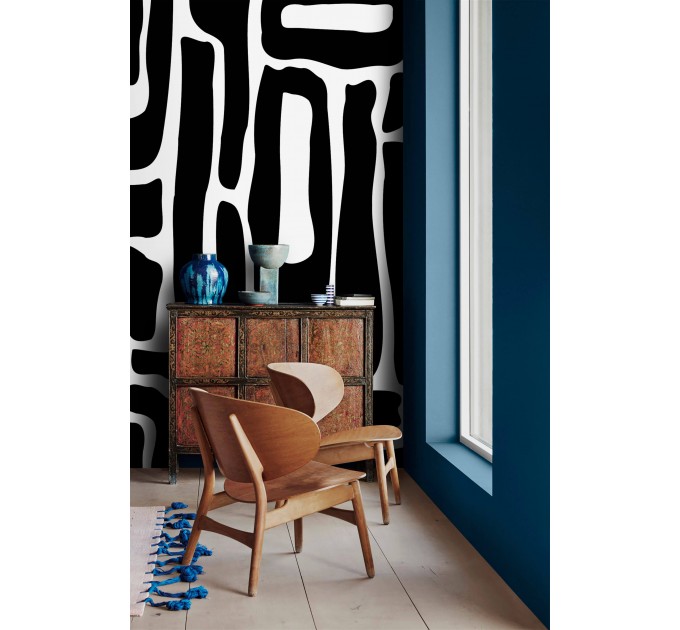 Modern wallpaper abstract black and white design