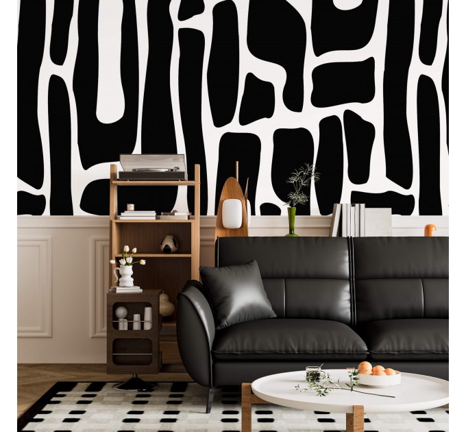 Modern wallpaper abstract black and white design