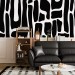 Modern wallpaper abstract black and white design