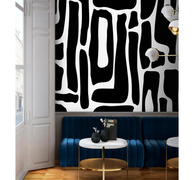 Modern wallpaper abstract black and white design