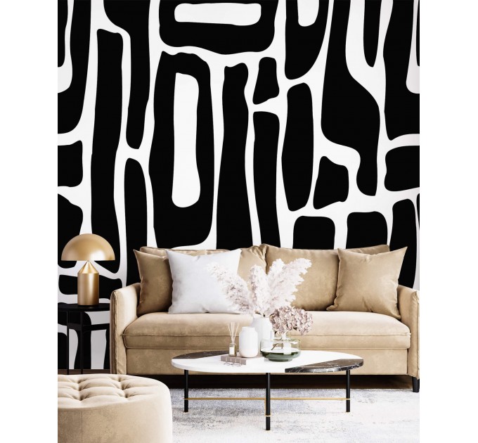 Modern wallpaper abstract black and white design