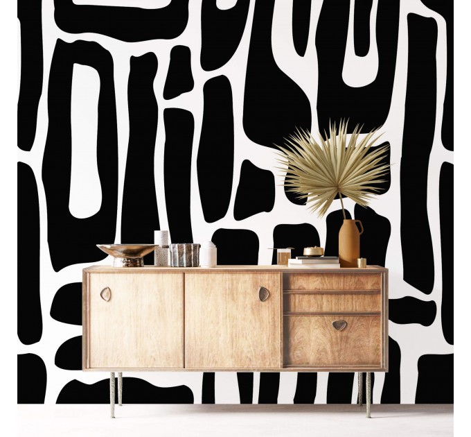 Modern wallpaper abstract black and white design