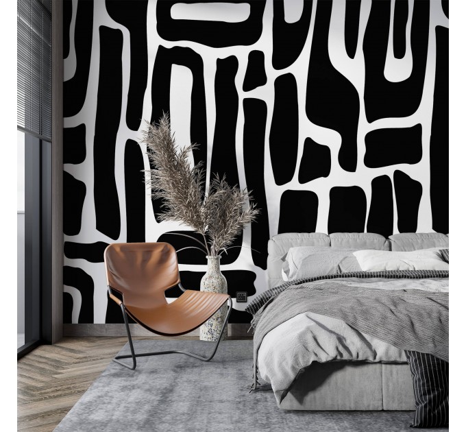 Modern wallpaper abstract black and white design