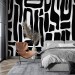 Modern wallpaper abstract black and white design