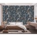 Nautical wallpaper fish, dark marine accent wall