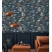 Nautical wallpaper fish, dark marine accent wall