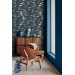 Nautical wallpaper fish, dark marine accent wall
