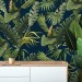 Tropical wallpaper, lush greenery, palm leaves