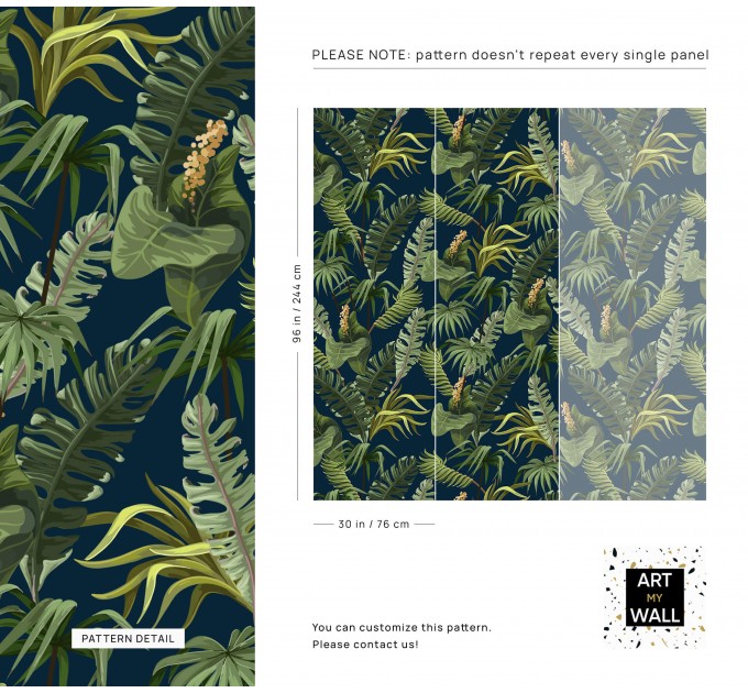 Tropical wallpaper, lush greenery, palm leaves